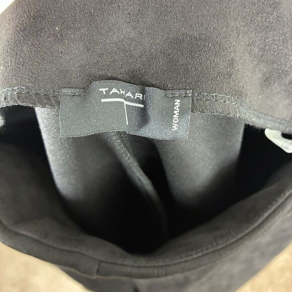 T TAHARI Black Faux Leather Suede Pull On Pants Sz 3X Plus Stretch Classy - Picture 7 of 11